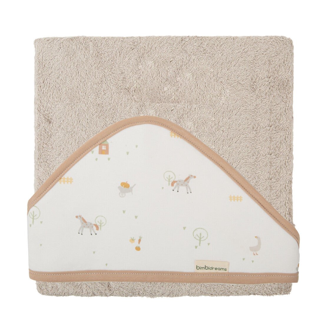 Capa baño Bebé Farm estampada Bimbi - Nanetes